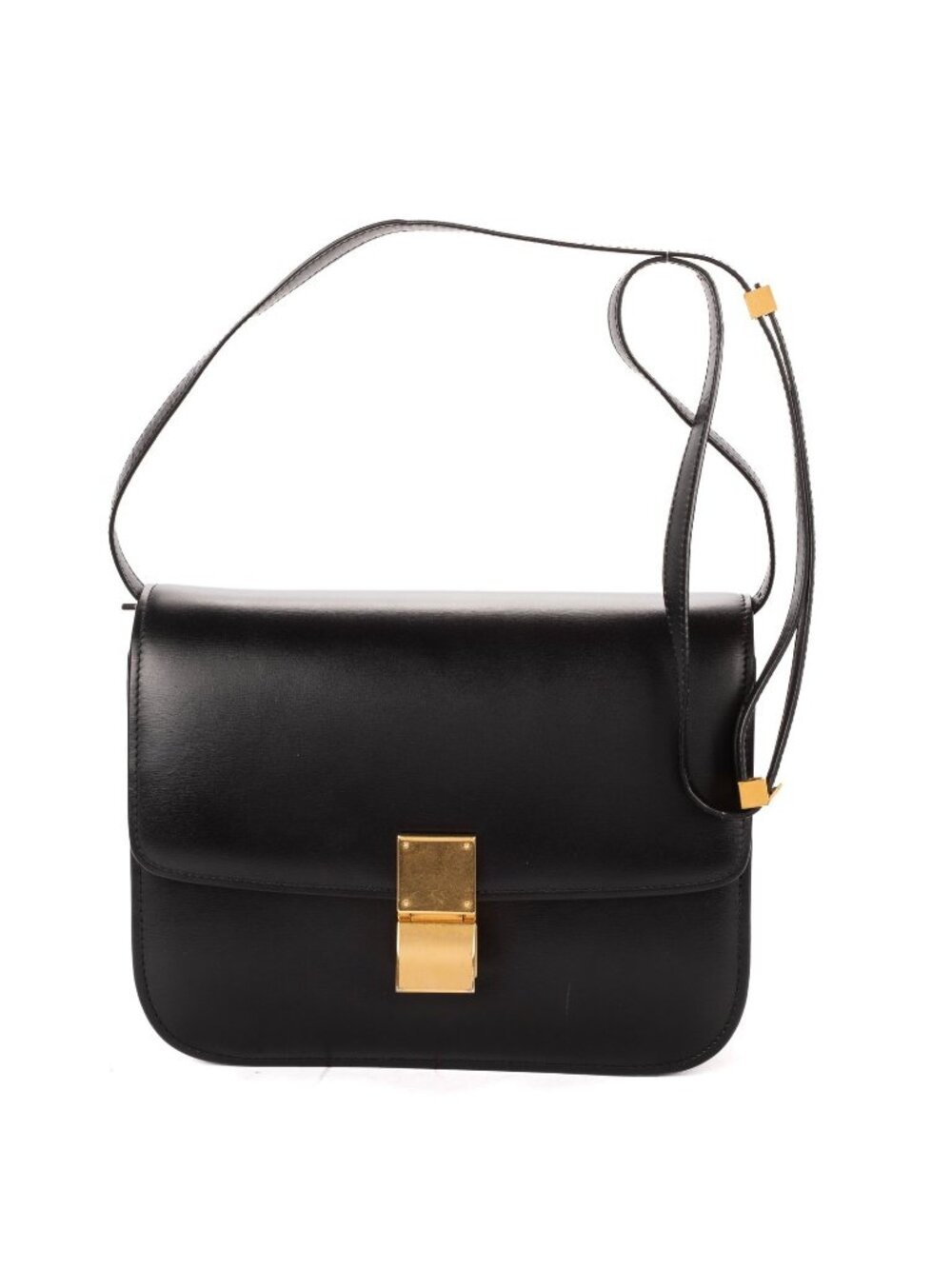 Celine Medium Classic Box Black Smooth Calfskin